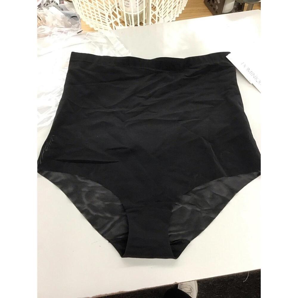 Dominique womens black mesh contour high rise pantries size XL new from HSN